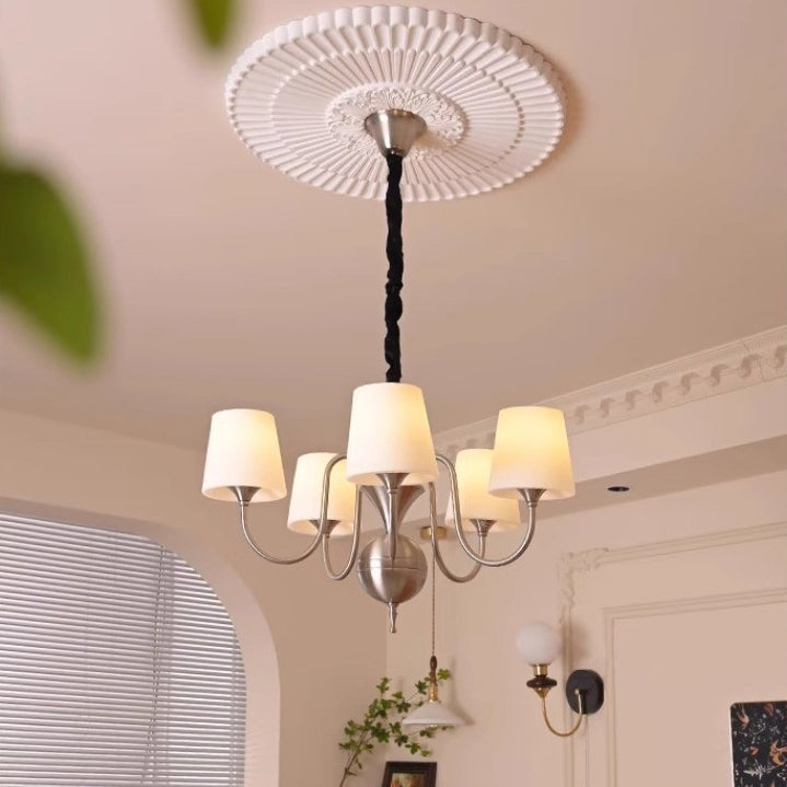Traditioneller französischer Legierung &amp; Glas gebogener runder 5/6/8-Licht Kronleuchter für Schlafzimmer und Wohnzimmer 