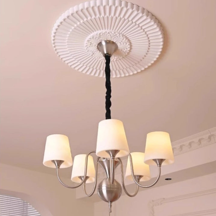 Traditioneller französischer Legierung & Glas gebogener runder 5/6/8-Licht Kronleuchter für Schlafzimmer und Wohnzimmer 