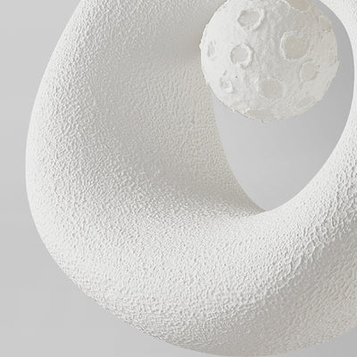 Suspension lumineuse traditionnelle japonaise en polystyrène irrégulier rond à 1 lumière pour salle à manger, chambre et salon 