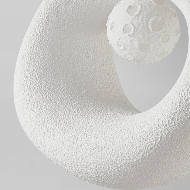 Suspension lumineuse traditionnelle japonaise en polystyrène irrégulier rond à 1 lumière pour salle à manger, chambre et salon 