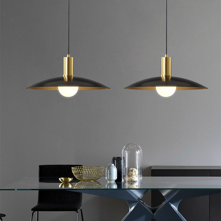 Contemporary Nordic Brass Conical 1-Light Pendant Light For Dining Room, Bedroom And Living Room