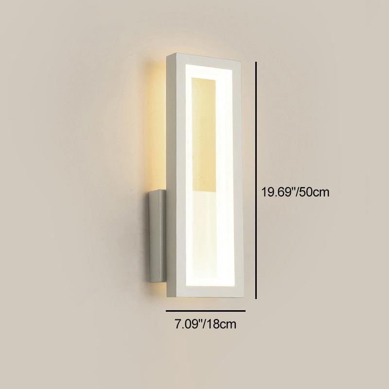 مصباح حائط LED مستطيل من الحديد والأكريليك بتصميم عصري بسيط لغرفة النوم وغرفة المعيشة 