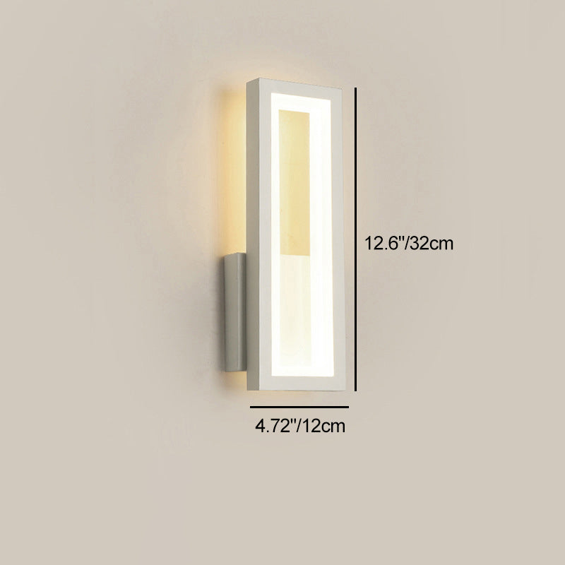 モダンミニマリスト アイアン & アクリル 長方形 LED ウォールスコンスランプ 寝室およびリビングルーム用 