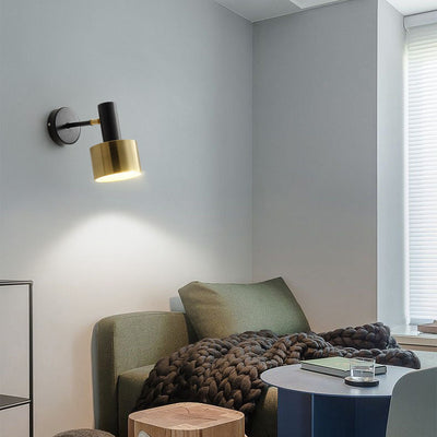 Applique murale contemporaine nordique ronde en fer à 1 lumière pour chambre et salon 