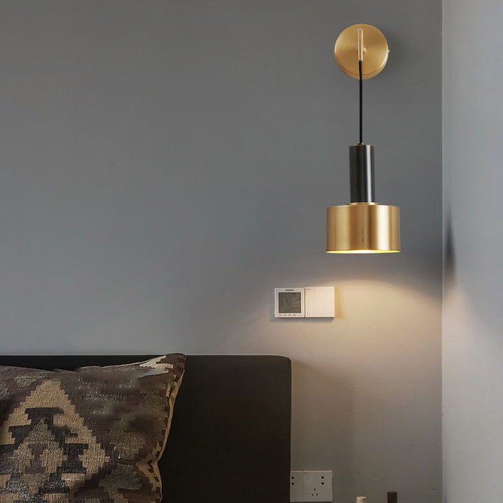 Contemporary Nordic Iron Round 1-Light Wall Sconce Lamp For Bedroom And Living Room