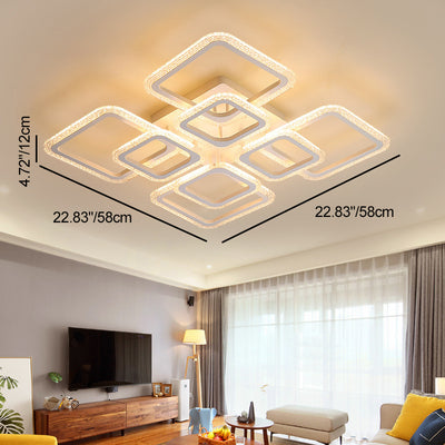Moderne minimalistische LED-Deckenleuchte aus Eisen und Acryl im quadratischen Design für Schlafzimmer und Wohnzimmer 
