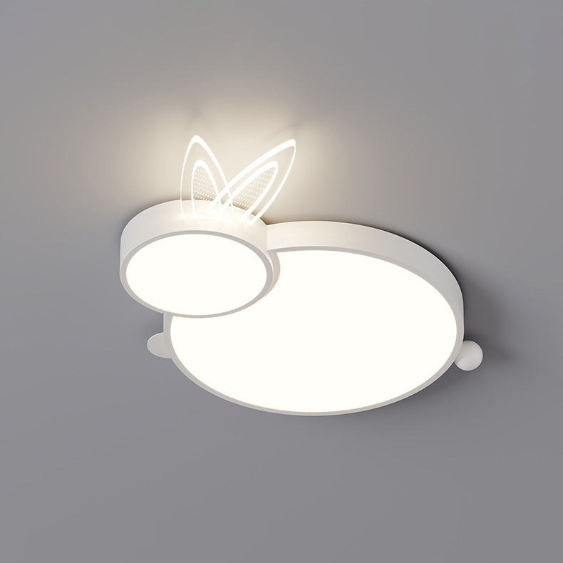 Lustre Plafonnier LED en Fer Créatif Contemporain et Acrylique en Forme de Lapin pour Chambre d&
