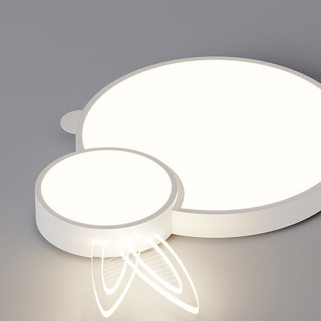 Lustre Plafonnier LED en Fer Créatif Contemporain et Acrylique en Forme de Lapin pour Chambre d&