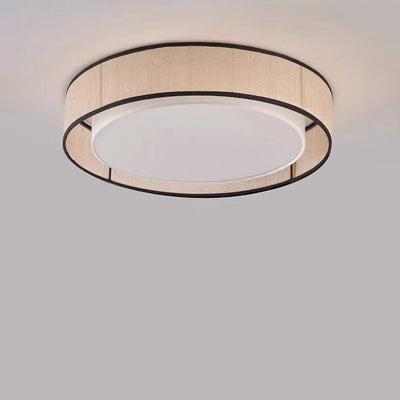 Traditionelle japanische Legierung, Pflanzenfaser & Acryl Runde LED-Deckenleuchte für Schlafzimmer, Wohnzimmer & Esszimmer 