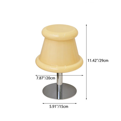 Moderne minimalistische Metall- und Glas-Rund-1-Licht-USB-Tischlampe für Schlafzimmer und Wohnzimmer 
