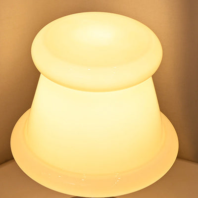 Moderne minimalistische Metall- und Glas-Rund-1-Licht-USB-Tischlampe für Schlafzimmer und Wohnzimmer 