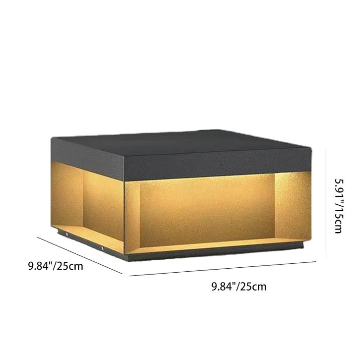 Lumière extérieure LED carrée en acier inoxydable minimaliste moderne avec fonctionnalités solaires et étanches pour jardin, patio, portail 