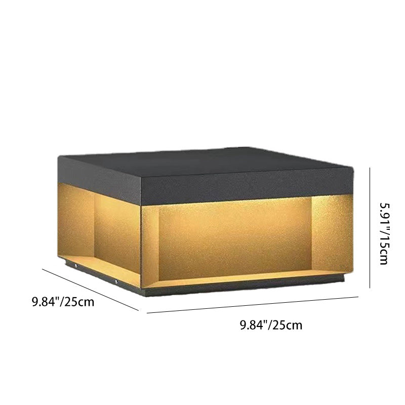 Lumière extérieure LED carrée en acier inoxydable minimaliste moderne avec fonctionnalités solaires et étanches pour jardin, patio, portail 