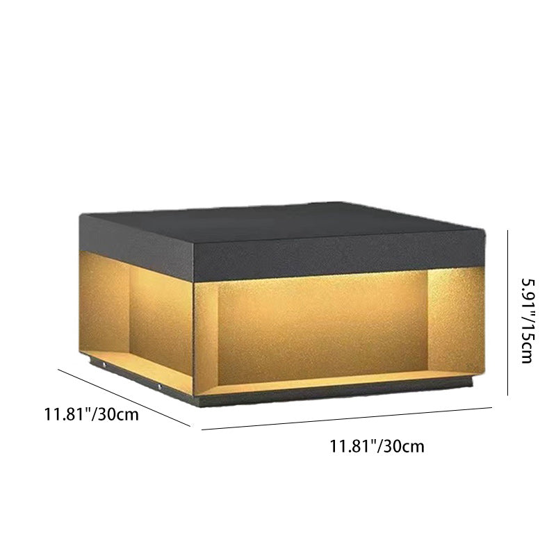 Lumière extérieure LED carrée en acier inoxydable minimaliste moderne avec fonctionnalités solaires et étanches pour jardin, patio, portail 