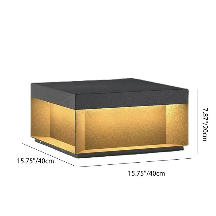 Lumière extérieure LED carrée en acier inoxydable minimaliste moderne avec fonctionnalités solaires et étanches pour jardin, patio, portail 