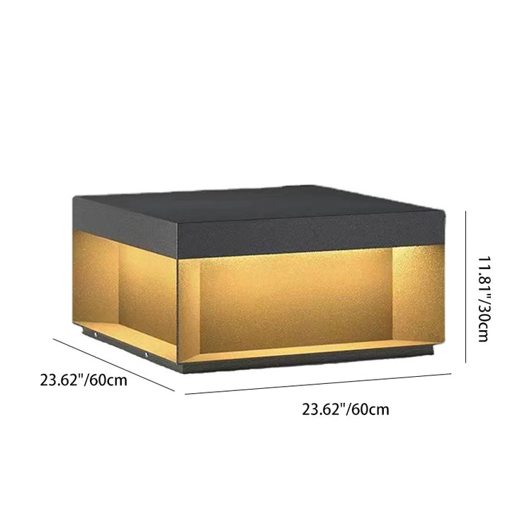 Lumière extérieure LED carrée en acier inoxydable minimaliste moderne avec fonctionnalités solaires et étanches pour jardin, patio, portail 
