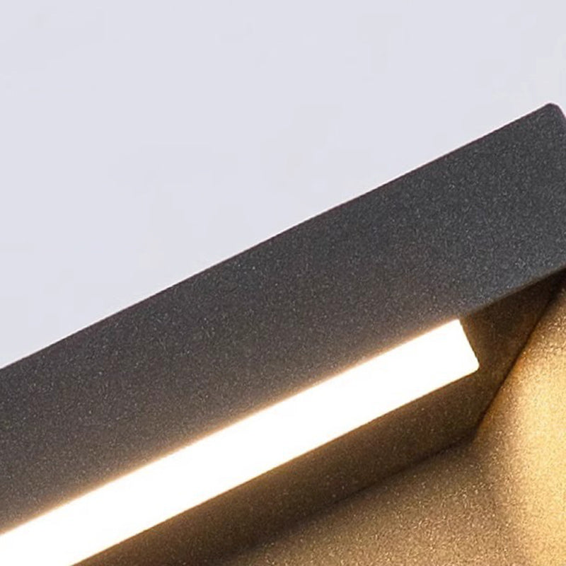 Lumière extérieure LED carrée en acier inoxydable minimaliste moderne avec fonctionnalités solaires et étanches pour jardin, patio, portail 