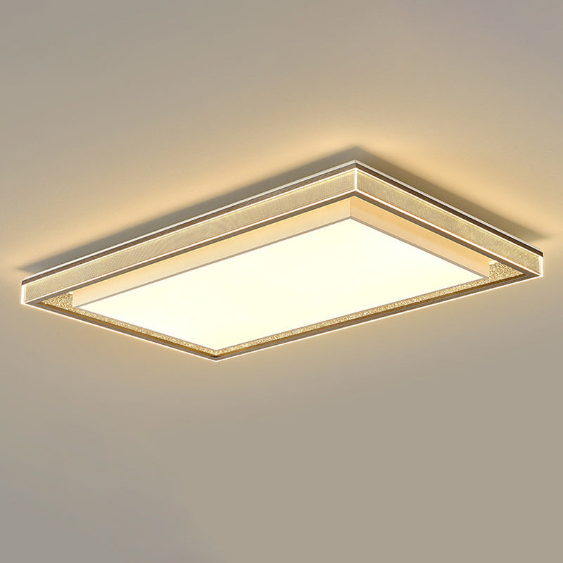 Modern Minimalist Iron Aluminum Acrylic Geometric LED Flush Mount Ceiling Light For Bedroom And Living Room