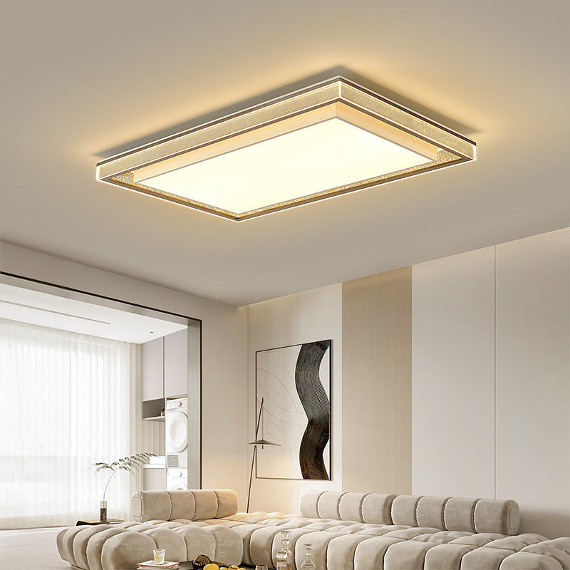 Modern Minimalist Iron Aluminum Acrylic Geometric LED Flush Mount Ceiling Light For Bedroom And Living Room