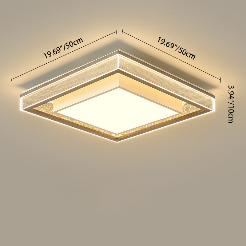 Modern Minimalist Iron Aluminum Acrylic Geometric LED Flush Mount Ceiling Light For Bedroom And Living Room