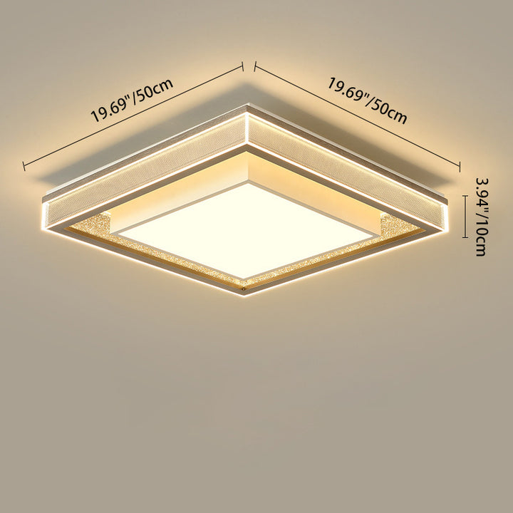Modern Minimalist Iron Aluminum Acrylic Geometric LED Flush Mount Ceiling Light For Bedroom And Living Room