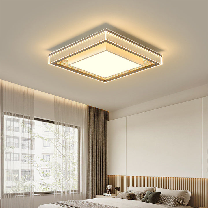 Modern Minimalist Iron Aluminum Acrylic Geometric LED Flush Mount Ceiling Light For Bedroom And Living Room