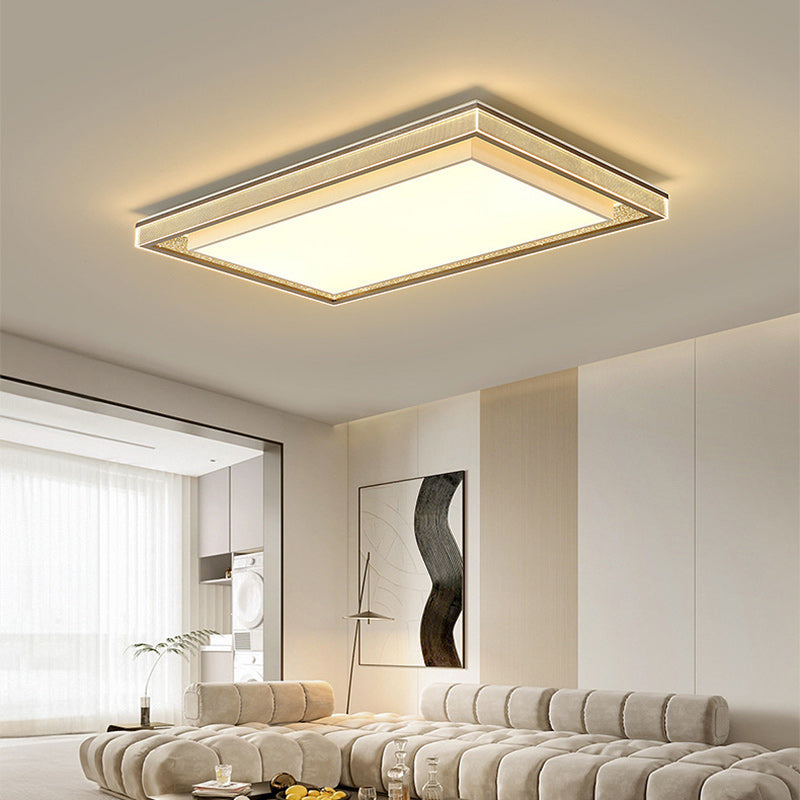 Modern Minimalist Iron Aluminum Acrylic Geometric LED Flush Mount Ceiling Light For Bedroom And Living Room