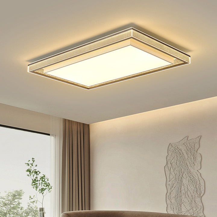 Modern Minimalist Iron Aluminum Acrylic Geometric LED Flush Mount Ceiling Light For Bedroom And Living Room