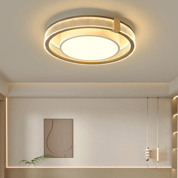 Modern Minimalist Iron Aluminum Acrylic Geometric LED Flush Mount Ceiling Light For Bedroom And Living Room