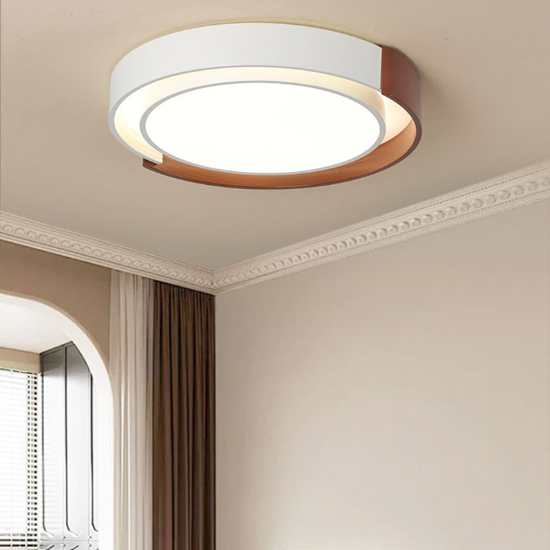Plafonnier LED Rond en Métal Minimaliste Moderne pour Chambre et Salon 