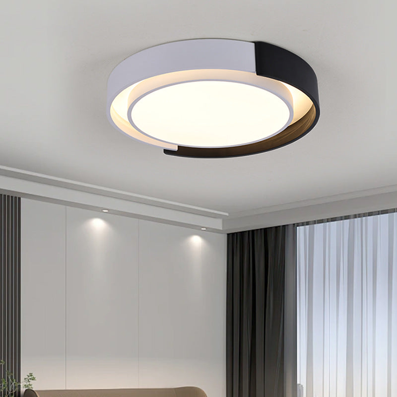Plafonnier LED Rond en Métal Minimaliste Moderne pour Chambre et Salon 