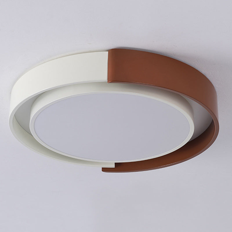 Plafonnier LED Rond en Métal Minimaliste Moderne pour Chambre et Salon 
