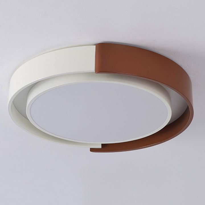 Plafonnier LED Rond en Métal Minimaliste Moderne pour Chambre et Salon 