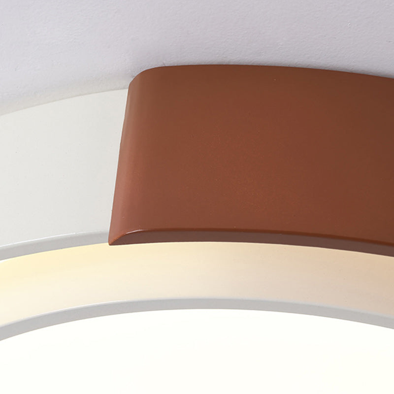 Plafonnier LED Rond en Métal Minimaliste Moderne pour Chambre et Salon 