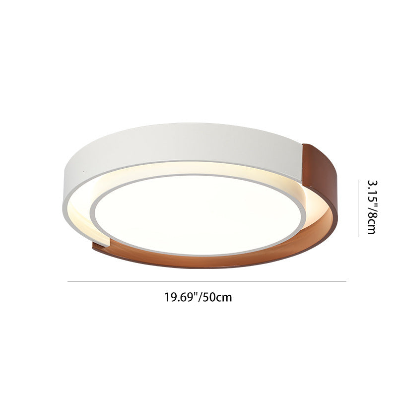 Plafonnier LED Rond en Métal Minimaliste Moderne pour Chambre et Salon 