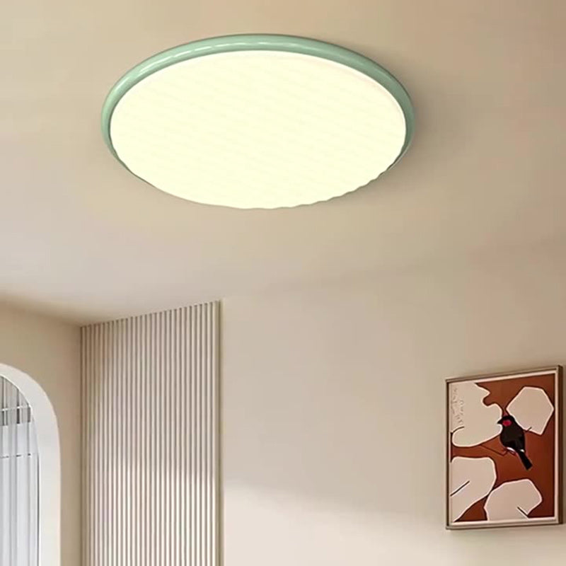 Plafonnier LED rond en fer acrylique nordique contemporain pour chambre et salon 