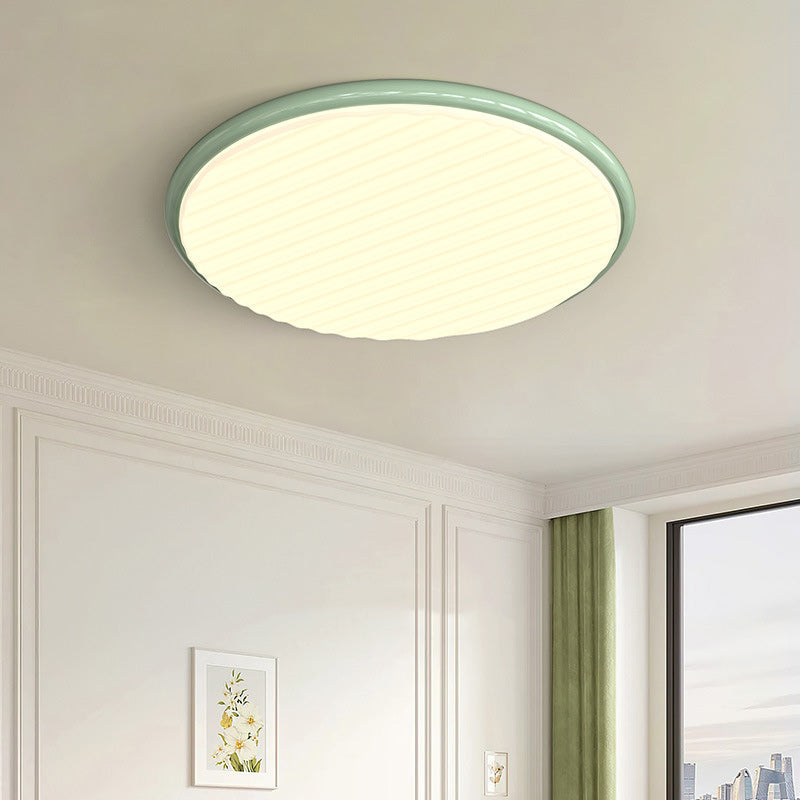 Plafonnier LED rond en fer acrylique nordique contemporain pour chambre et salon 