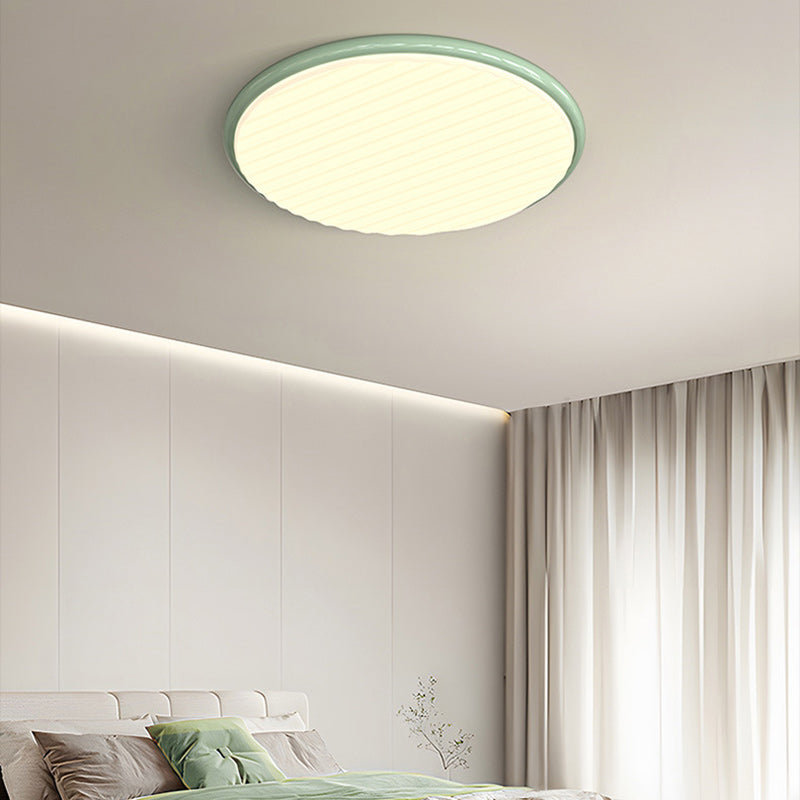 Plafonnier LED rond en fer acrylique nordique contemporain pour chambre et salon 