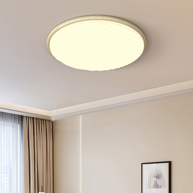 Plafonnier LED rond en fer acrylique nordique contemporain pour chambre et salon 