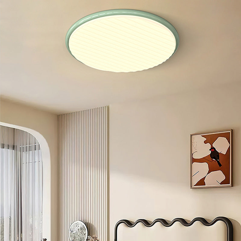 Plafonnier LED rond en fer acrylique nordique contemporain pour chambre et salon 