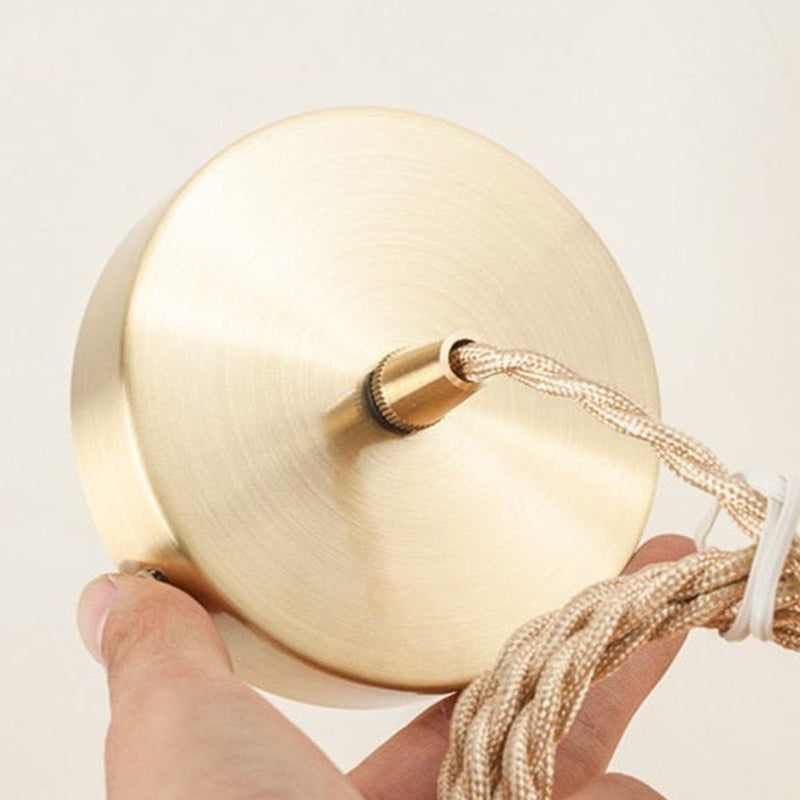 Lámpara colgante cónica de 1 luz de vidrio y latón nórdico contemporáneo para dormitorio, sala de estar y comedor 