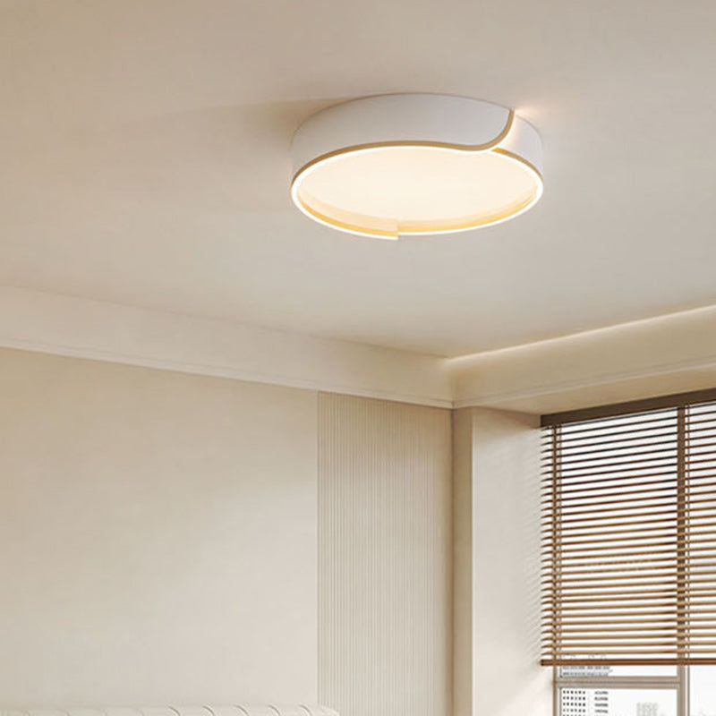 Contemporary Nordic Iron Aluminum &amp; PC Geometric LED Flush Mount Ceiling Light For Bedroom &amp; Living Room
