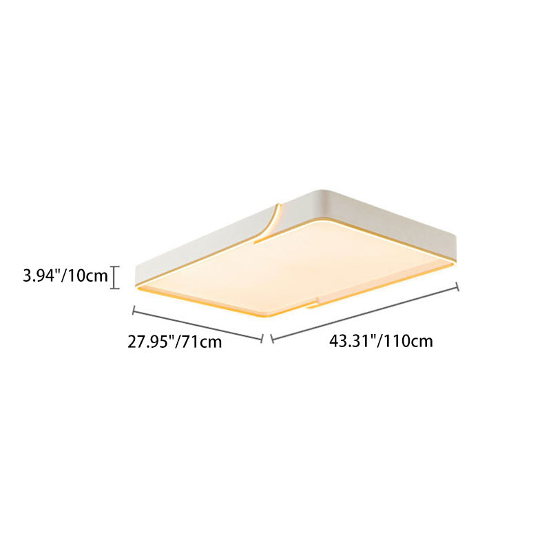 Contemporary Nordic Iron Aluminum &amp; PC Geometric LED Flush Mount Ceiling Light For Bedroom &amp; Living Room