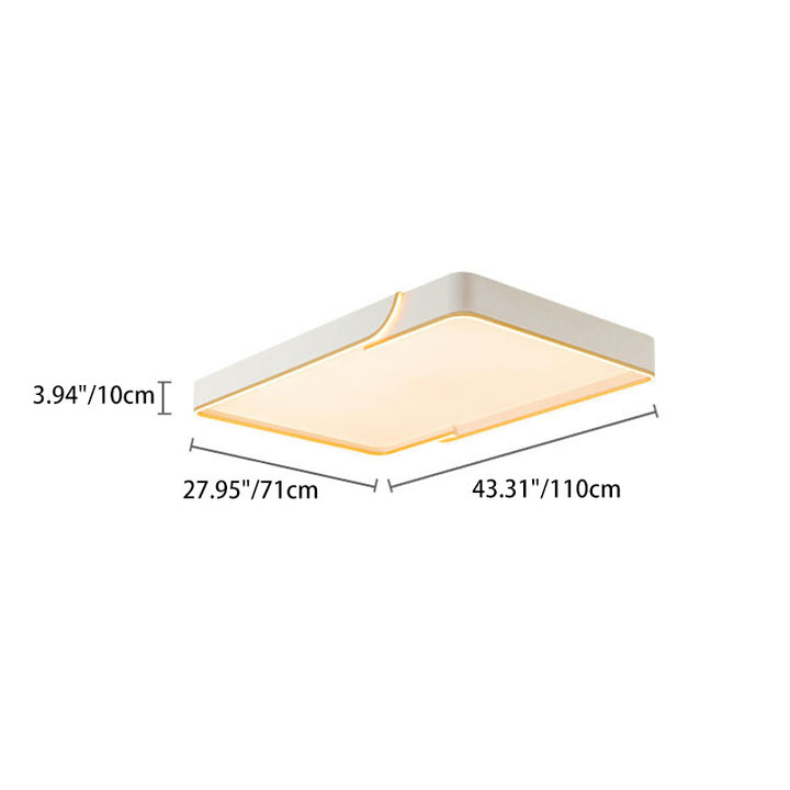 Contemporary Nordic Iron Aluminum &amp; PC Geometric LED Flush Mount Ceiling Light For Bedroom &amp; Living Room