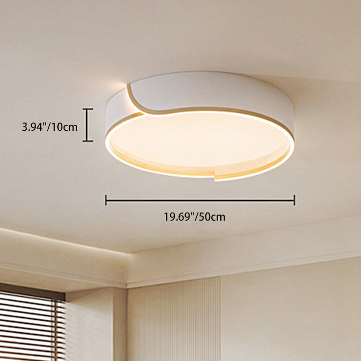 Contemporary Nordic Iron Aluminum &amp; PC Geometric LED Flush Mount Ceiling Light For Bedroom &amp; Living Room