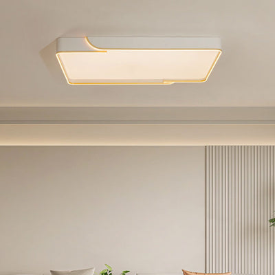Plafonnier LED géométrique en fer nordique contemporain, aluminium et PC pour chambre et salon 