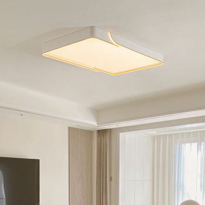 Plafonnier LED géométrique en fer nordique contemporain, aluminium et PC pour chambre et salon 