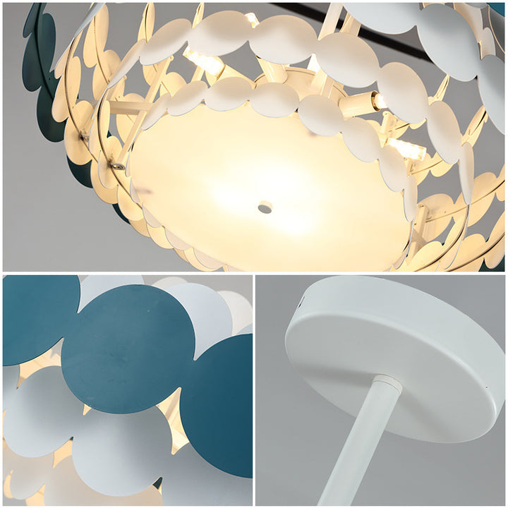 Contemporary Creative Iron Oval 6/9-Light Chandelier With Adjustable Rod For Bedroom &amp; Living Room