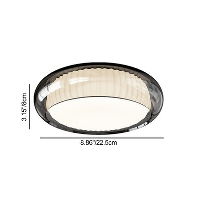 Lumière de plafond encastrée à LED ronde contemporaine en matériau rotomoulé nordique, verre et fer pour chambre et salon 