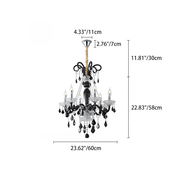 Traditional French Iron & Glass Branch-Style 6/8/10/15-Light Chandelier For Bedroom & Living Room